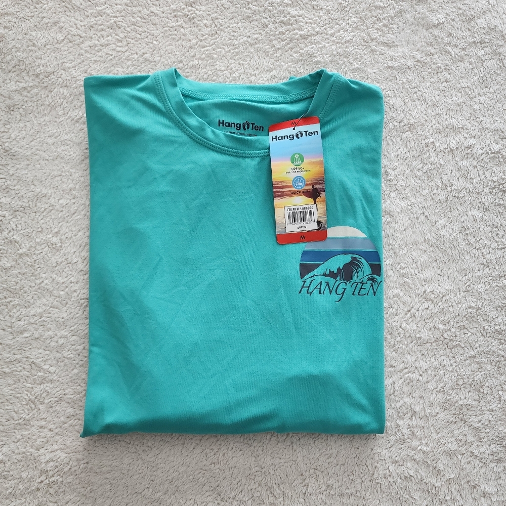 Hang Ten UPF 50+ Long Sleeve Sun Tee, Men's Size Medium, NWT - Green - Picture 11 of 11
